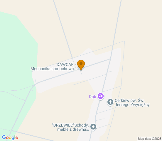 Mapa dojazdu do warsztatu samochodowego w miejscowości Szudziałowo