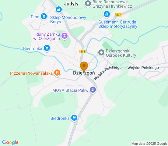 Mapa dojazdu do warsztatu samochodowego w miejscowości Dzierzgoń
