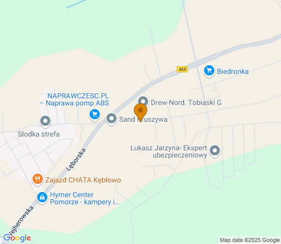 Mapa dojazdu do warsztatu samochodowego w miejscowości Gościcino