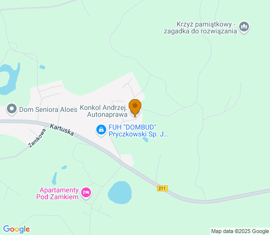 Mapa dojazdu do warsztatu samochodowego w miejscowości Łapalice