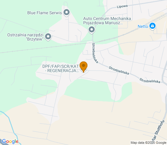Mapa dojazdu do warsztatu samochodowego w miejscowości Luzino