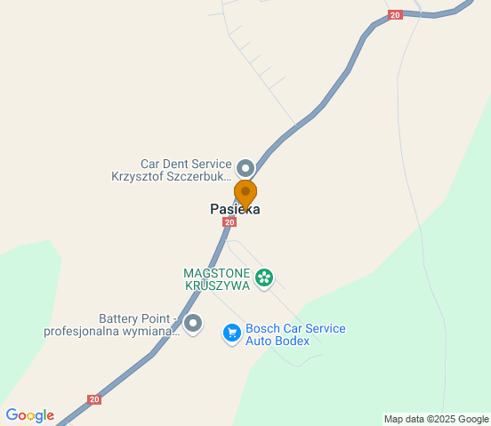 Mapa dojazdu do warsztatu samochodowego w miejscowości Miastko