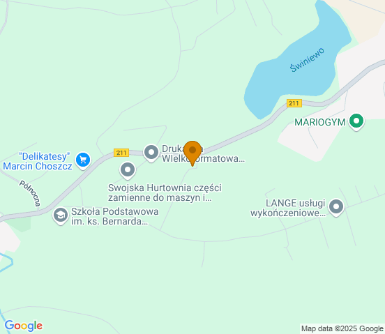 Mapa dojazdu do warsztatu samochodowego w miejscowości Sierakowice