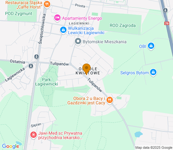 Mapa dojazdu do warsztatu samochodowego w miejscowości Bytom