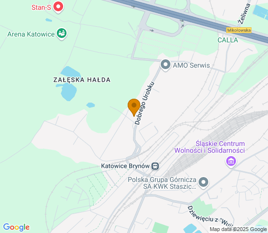 Mapa dojazdu do warsztatu samochodowego w miejscowości Katowice