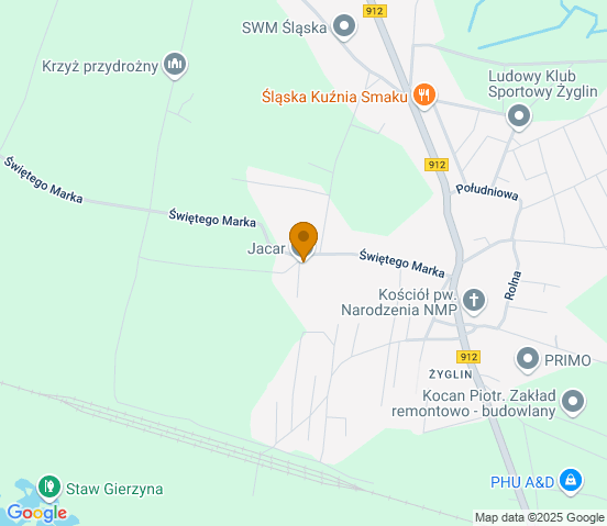 Mapa dojazdu do warsztatu samochodowego w miejscowości Miasteczko Śląskie