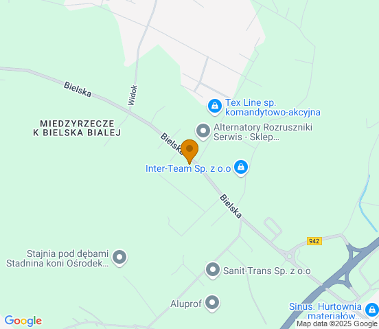 Mapa dojazdu do warsztatu samochodowego w miejscowości Międzyrzecze Górne