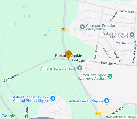 Mapa dojazdu do warsztatu samochodowego w miejscowości Piekary Śląskie