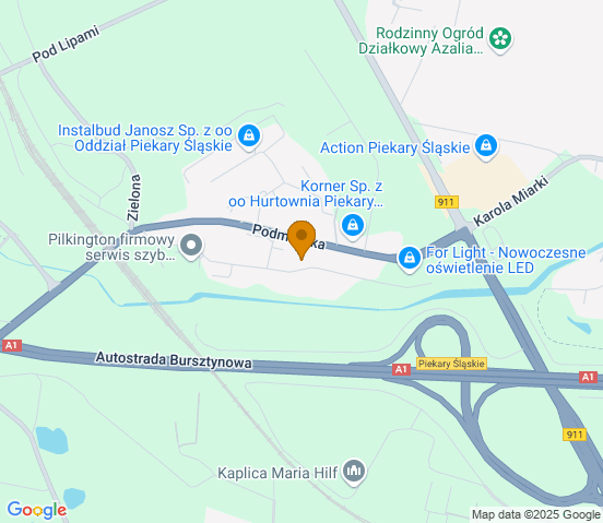 Mapa dojazdu do warsztatu samochodowego w miejscowości Piekary Śląskie