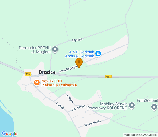 Mapa dojazdu do warsztatu samochodowego w miejscowości Pszczyna