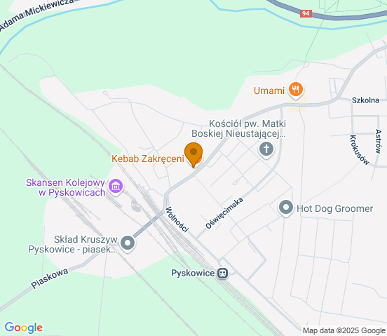 Mapa dojazdu do warsztatu samochodowego w miejscowości Pyskowice