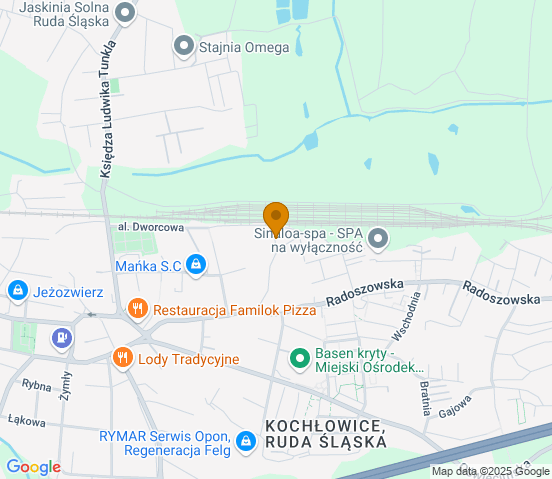 Mapa dojazdu do warsztatu samochodowego w miejscowości Ruda Śląska