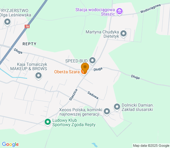 Mapa dojazdu do warsztatu samochodowego w miejscowości Tarnowskie Góry