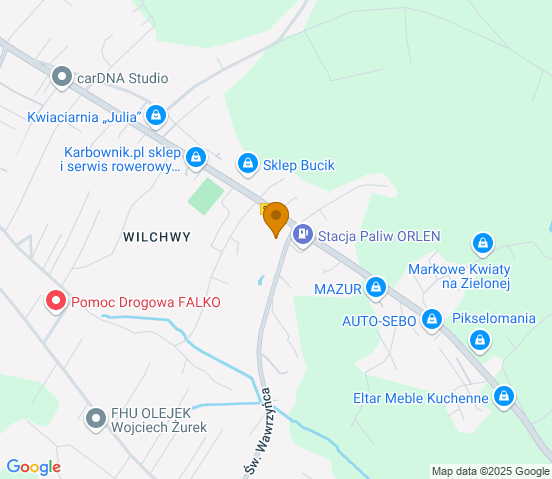 Mapa dojazdu do warsztatu samochodowego w miejscowości Wodzisław Śląski