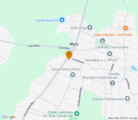 Mapa dojazdu do warsztatu samochodowego w miejscowości Wyry