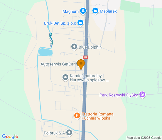 Mapa dojazdu do warsztatu samochodowego w miejscowości Kielce