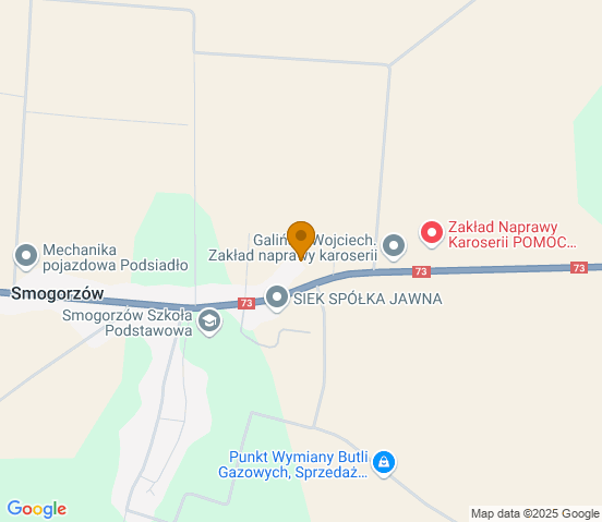 Mapa dojazdu do warsztatu samochodowego w miejscowości Stopnica