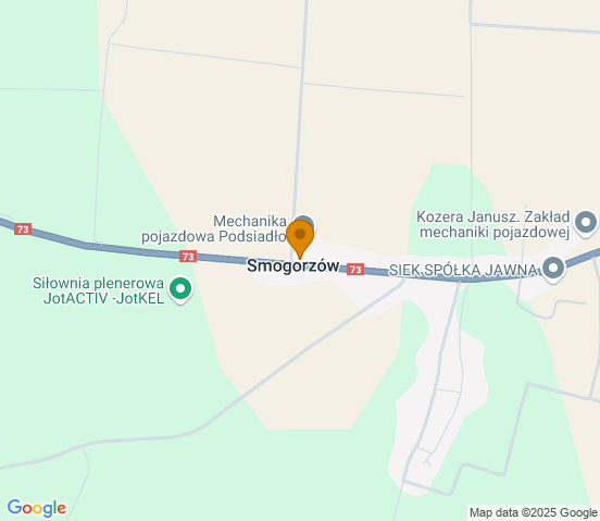 Mapa dojazdu do warsztatu samochodowego w miejscowości Stopnica