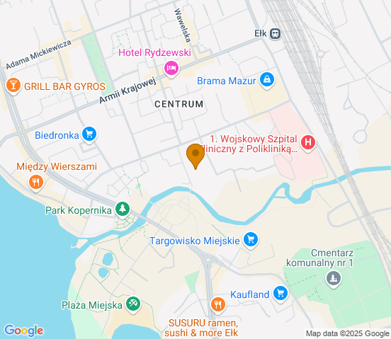 Mapa dojazdu do warsztatu samochodowego w miejscowości Ełk