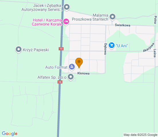 Mapa dojazdu do warsztatu samochodowego w miejscowości Cielimowo