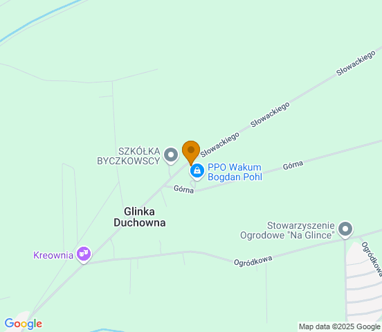 Mapa dojazdu do warsztatu samochodowego w miejscowości Glinka Duchowna