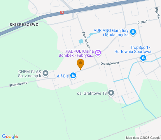 Mapa dojazdu do warsztatu samochodowego w miejscowości Gniezno