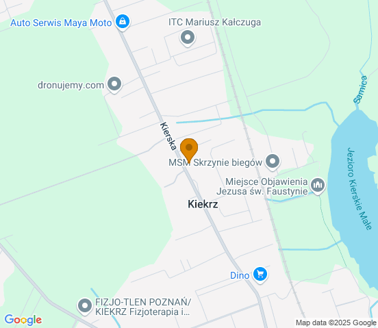 Mapa dojazdu do warsztatu samochodowego w miejscowości Kiekrz