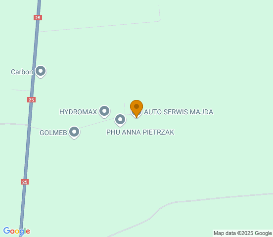 Mapa dojazdu do warsztatu samochodowego w miejscowości Kolonia Kokanin