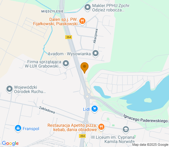 Mapa dojazdu do warsztatu samochodowego w miejscowości Konin