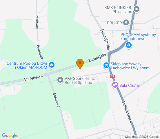 Mapa dojazdu do warsztatu samochodowego w miejscowości Konin