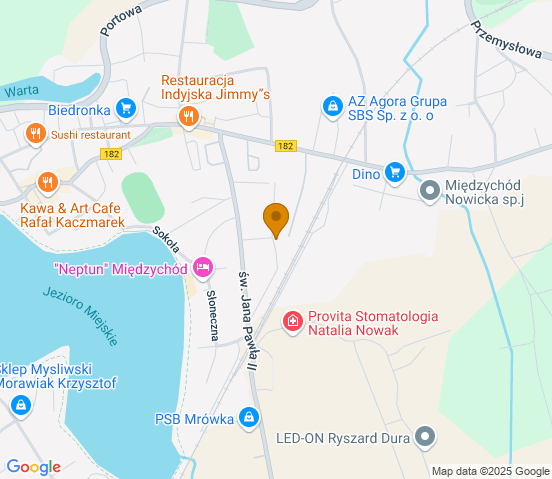 Mapa dojazdu do warsztatu samochodowego w miejscowości Międzychód