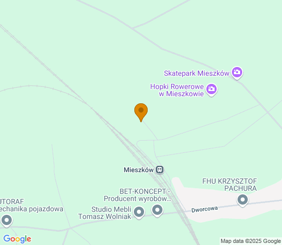 Mapa dojazdu do warsztatu samochodowego w miejscowości Mieszków