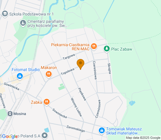 Mapa dojazdu do warsztatu samochodowego w miejscowości Mosina
