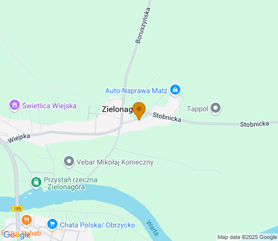 Mapa dojazdu do warsztatu samochodowego w miejscowości Obrzycko