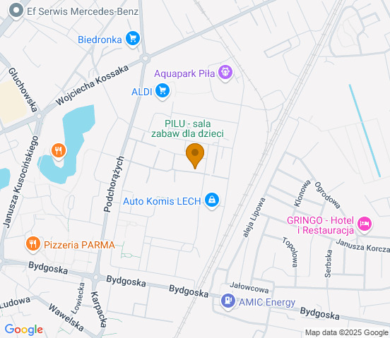Mapa dojazdu do warsztatu samochodowego w miejscowości Piła