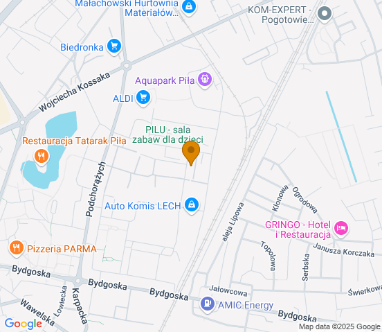 Mapa dojazdu do warsztatu samochodowego w miejscowości Piła
