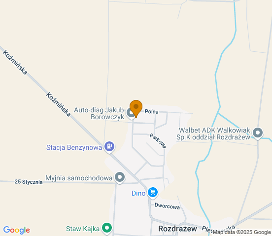 Mapa dojazdu do warsztatu samochodowego w miejscowości Rozdrażew