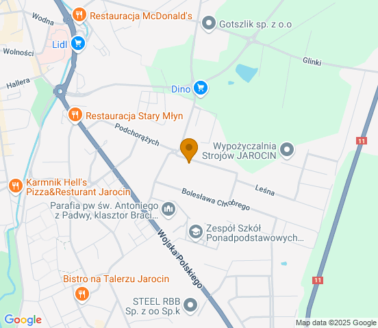 Mapa dojazdu do warsztatu samochodowego w miejscowości Witaszyce