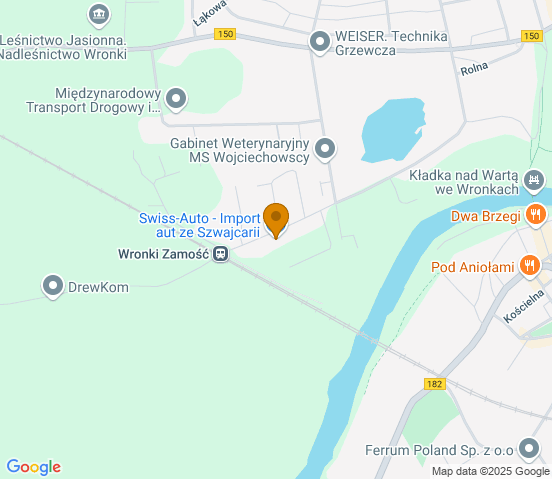 Mapa dojazdu do warsztatu samochodowego w miejscowości Wronki