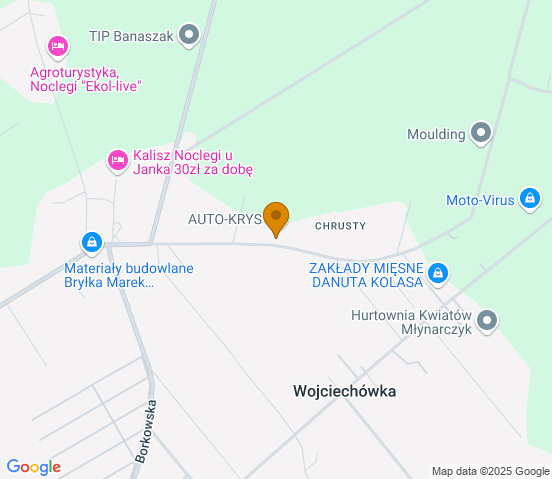Mapa dojazdu do warsztatu samochodowego w miejscowości Żelazków