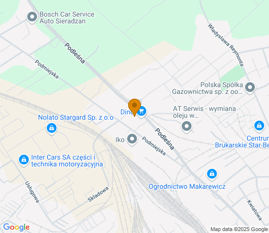 Mapa dojazdu do warsztatu samochodowego w miejscowości Stargard Szczeciński