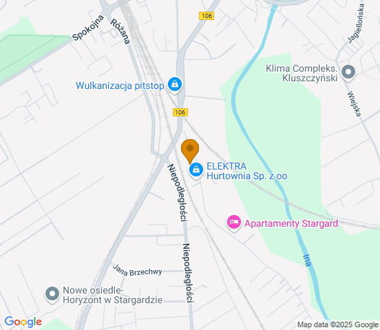 Mapa dojazdu do warsztatu samochodowego w miejscowości Stargard