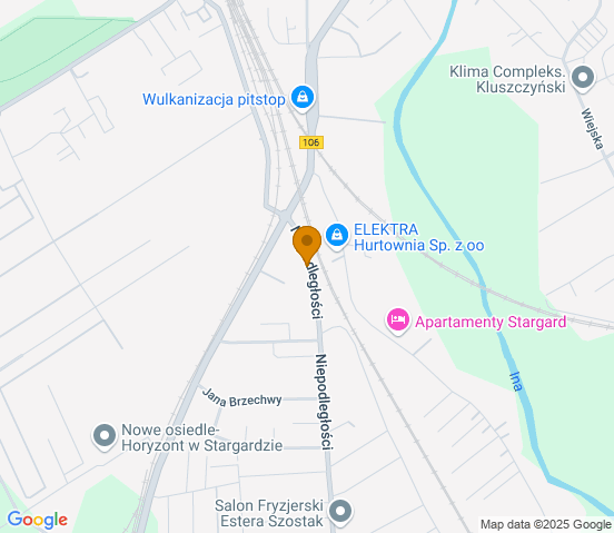 Mapa dojazdu do warsztatu samochodowego w miejscowości Stargard