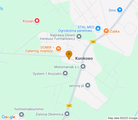 Mapa dojazdu do warsztatu samochodowego w miejscowości Świeszyno
