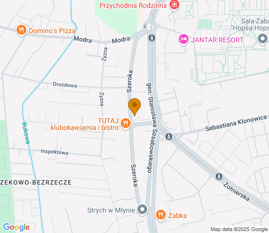 Mapa dojazdu do warsztatu samochodowego w miejscowości Szczecin